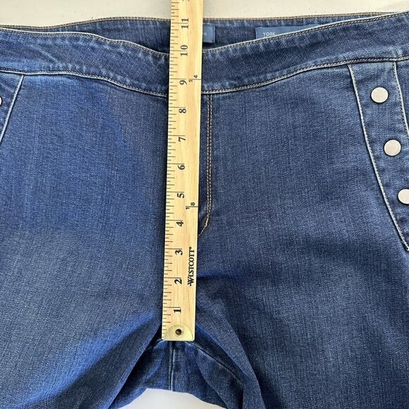 J Jill York Boot Cut Blue Jeans Size 14 Stretch Denim Pockets Mid-Rise - Picture 11 of 11